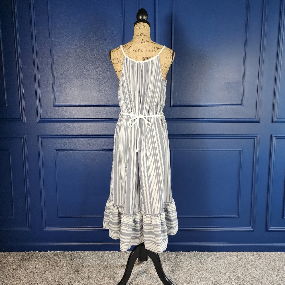 Vince Camuto Striped Ruffle Hem Midi Dress Size Small - Picture 4 of 10